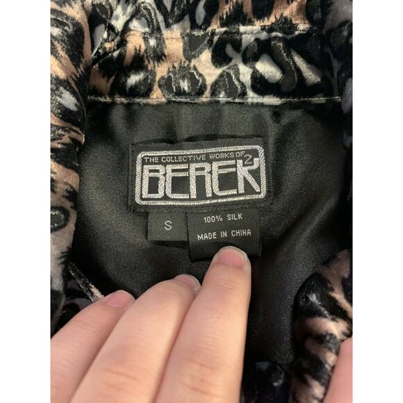 Berek 2 Animal Print Velvet 100% Silk Art To Wear Fancy Jacket Fall Size‎ S EUC - Picture 3 of 4